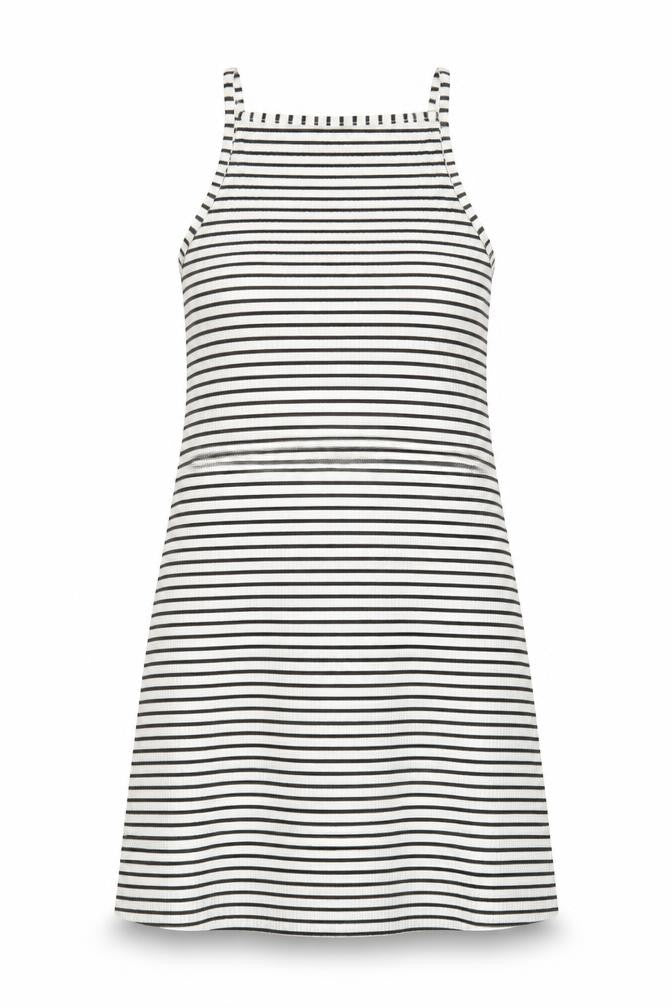 H&M Womens White Striped Polyester A-Line Size 12 Square Neck Pullover