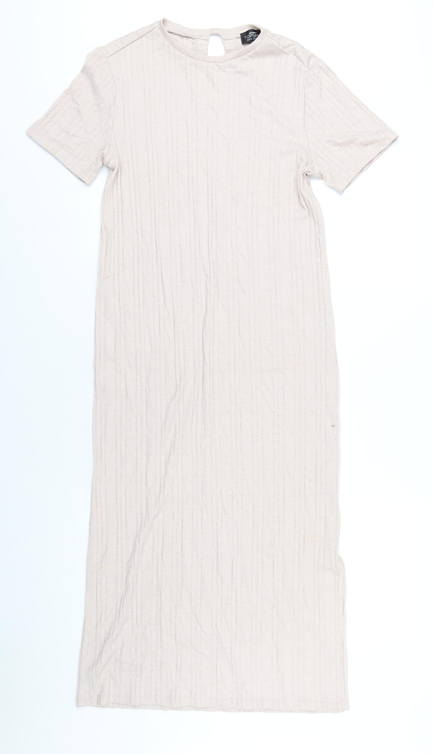 Topshop Womens Pink Polyester T-Shirt Dress Size 12 Round Neck Pullover