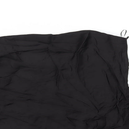 Zara Womens Black Polyester Basic T-Shirt Size S Square Neck