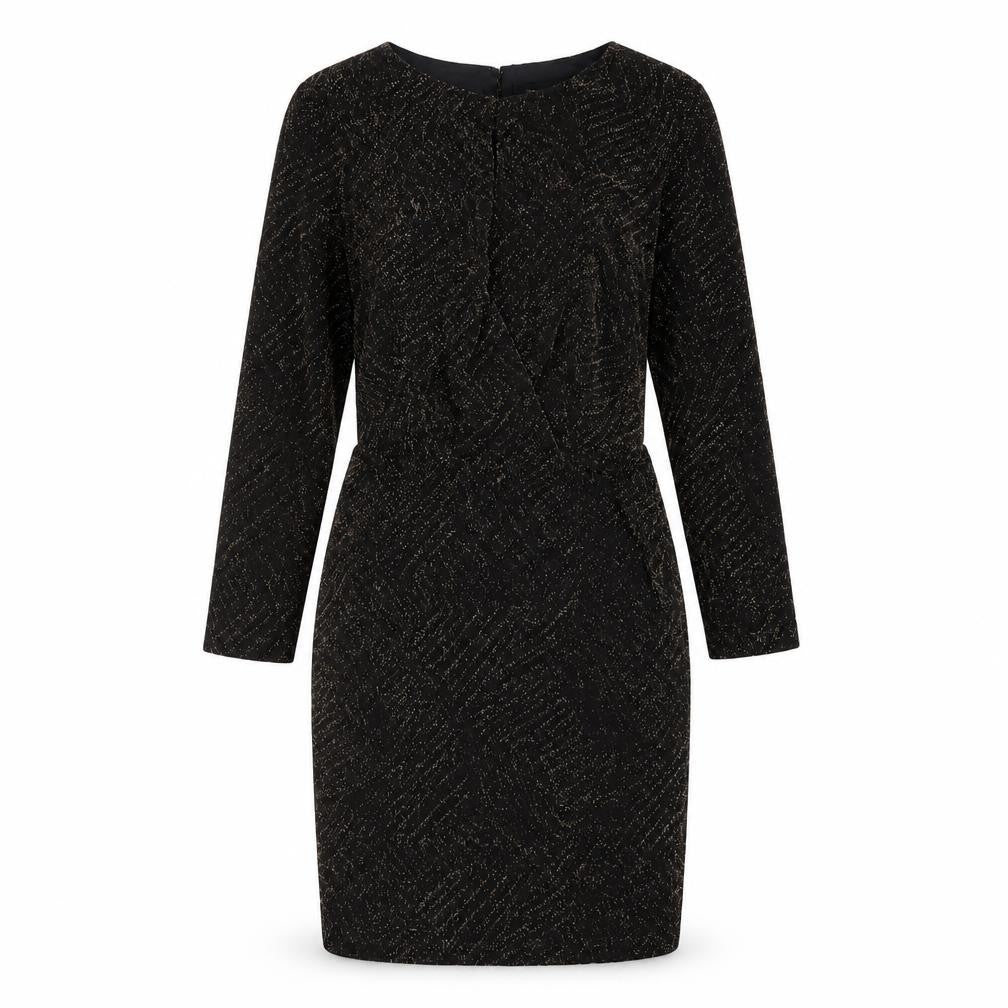 New Look Womens Black Polyester Bodycon Size 10 Round Neck Button