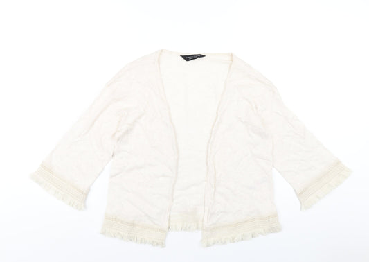 Dorothy Perkins Womens Ivory V-Neck Cotton Cardigan Jumper Size M