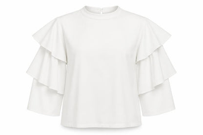 Boohoo Womens White Polyester Basic T-Shirt Size 10 Round Neck