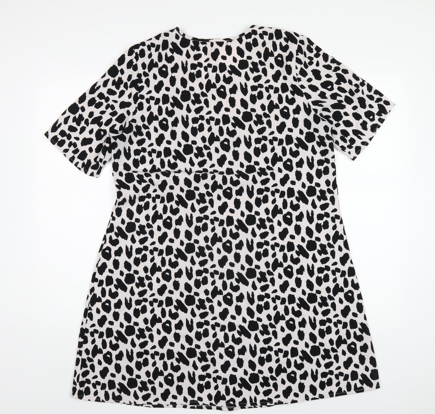 Glamorous Womens White Animal Print Polyester A-Line Size 12 Round Neck Pullover