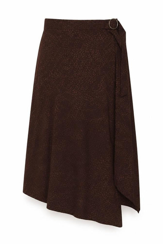 Miss Selfridge Womens Brown Animal Print Polyester A-Line Skirt Size 10 Zip