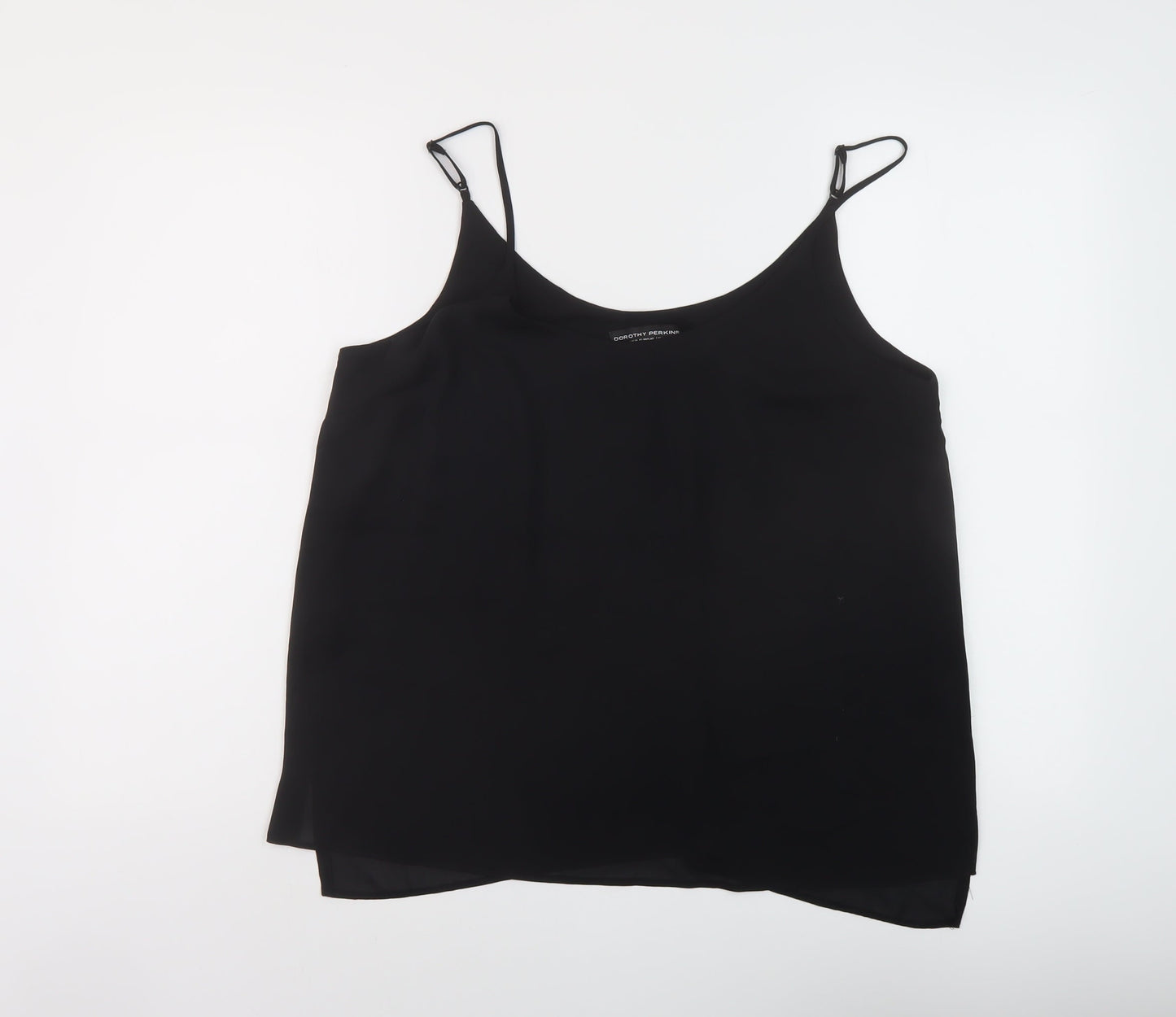 Dorothy Perkins Womens Black Polyester Basic Tank Size 14 Round Neck