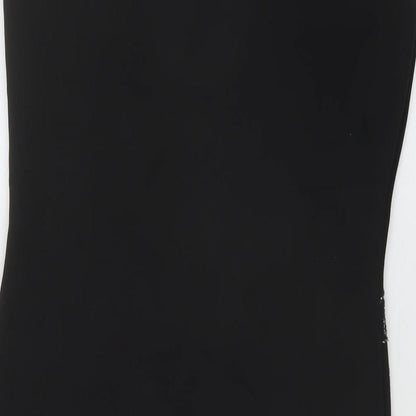 Sweewë Womens Black Geometric Polyester Mini Size M Round Neck Pullover