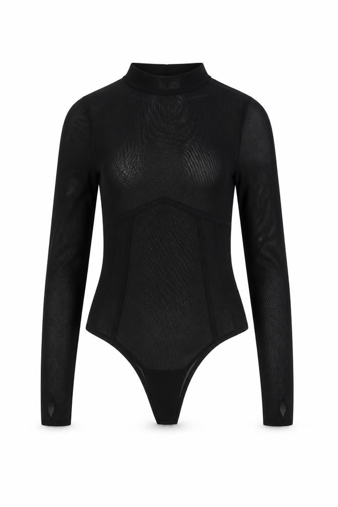 ASOS Womens Black Polyester Bodysuit One-Piece Size 8 Snap