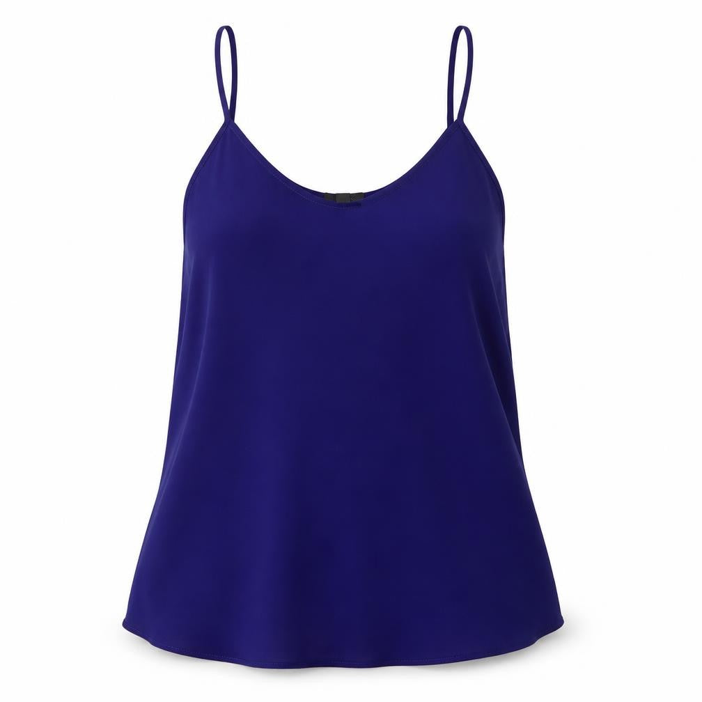 Topsho[p Womens Blue Polyester Camisole Tank Size 10 Round Neck