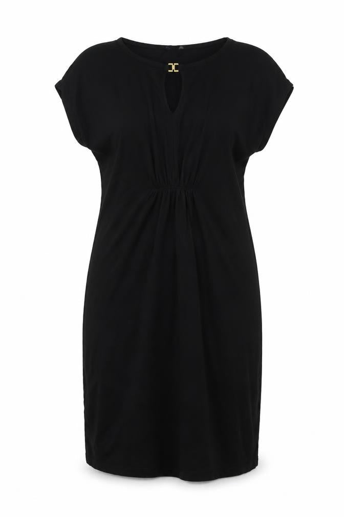 Marks & Spencer Womens Black Viscose Sheath Size 12 Round Neck Pullover