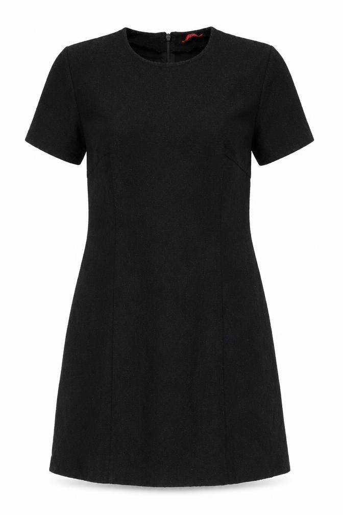 Motel Womens Black Polyester A-Line Size M Crew Neck Zip