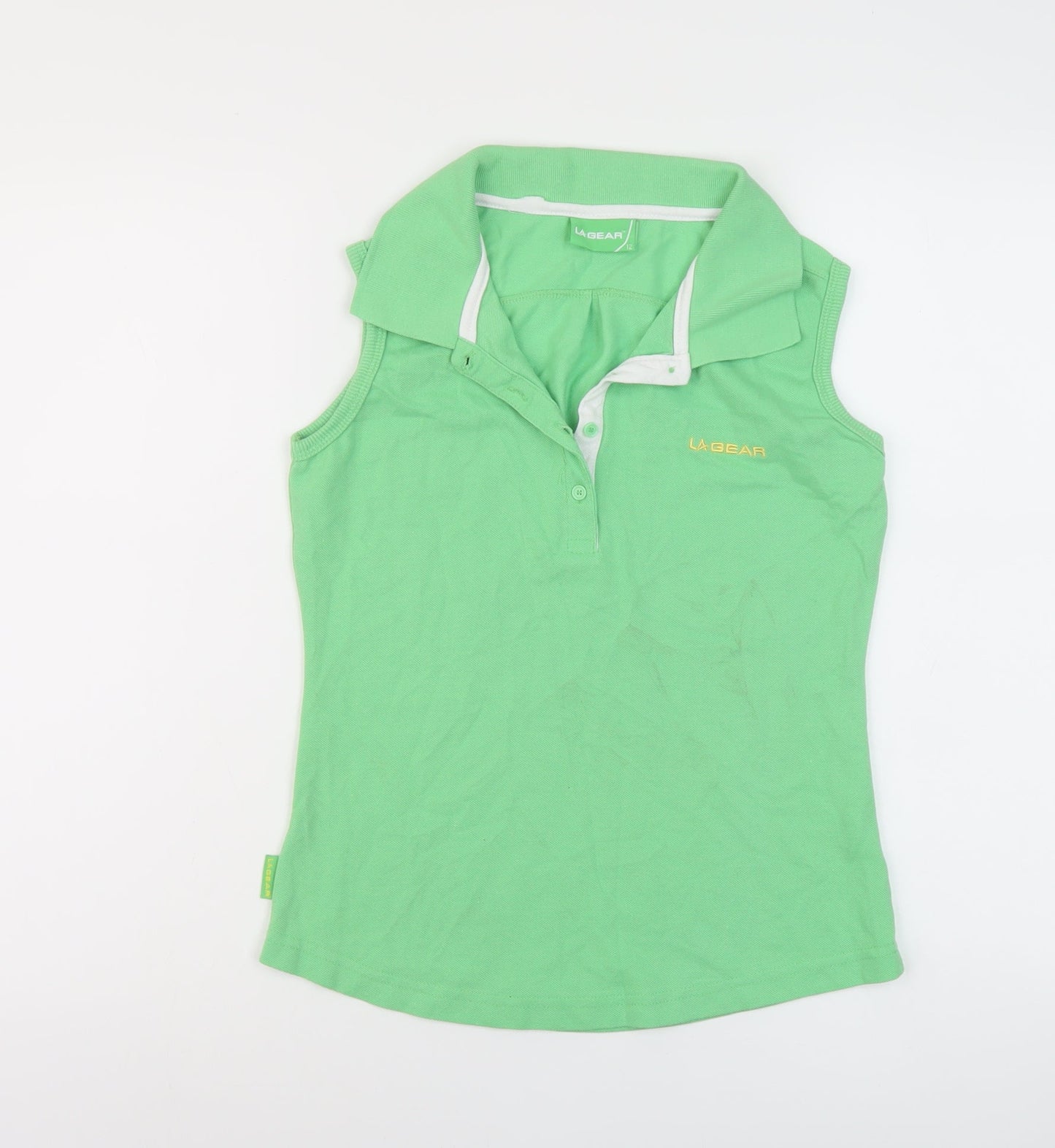 LA Gear Womens Green Polyester Basic Polo Size 12 Collared