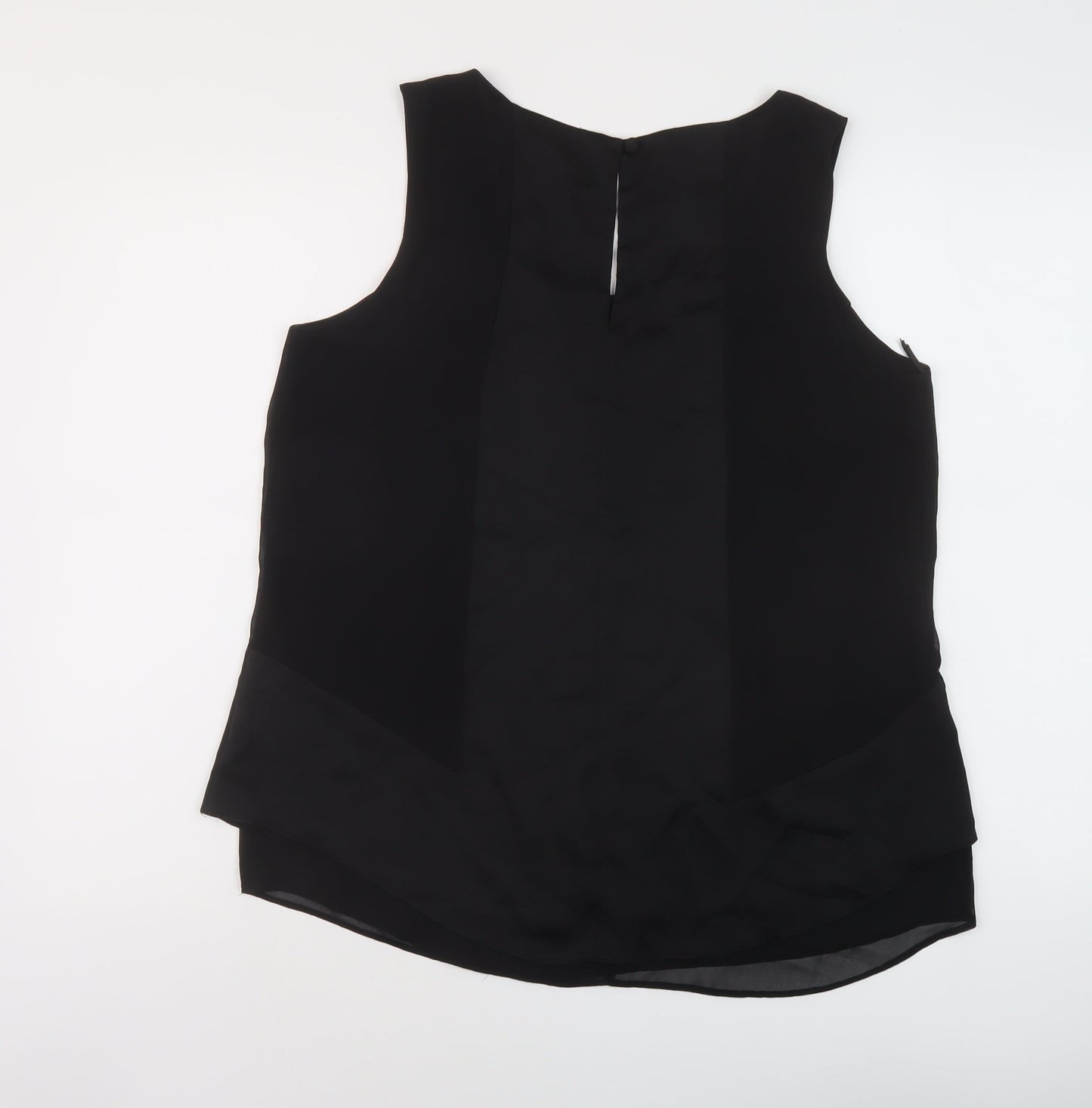 Arte Womens Black Polyester Basic Tank Size 14 Round Neck