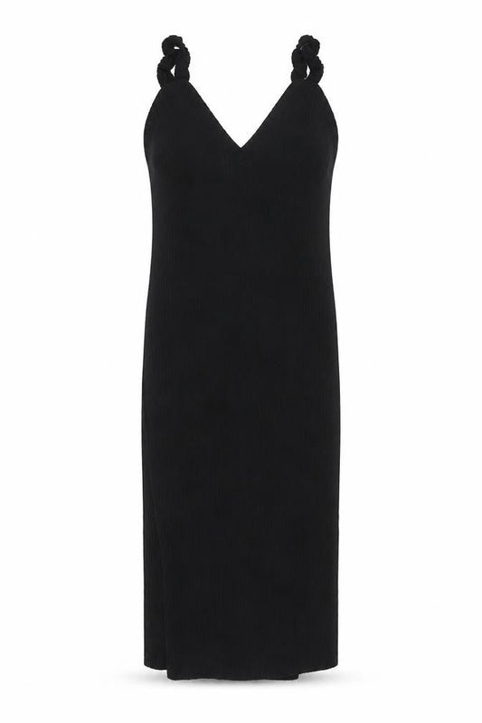 Zara Womens Black Polyester Shift Size L V-Neck Pullover - Frill Ribbed