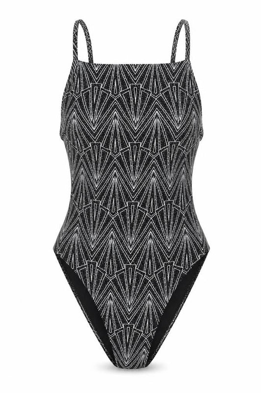 Divided by H&M Womens Silver Geometric Polyamide Bodysuit One-Piece Size XS Snap