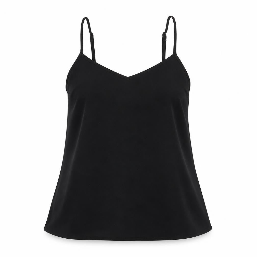 Marks & Spencer Womens Black Polyester Camisole Blouse Size 8 V-Neck
