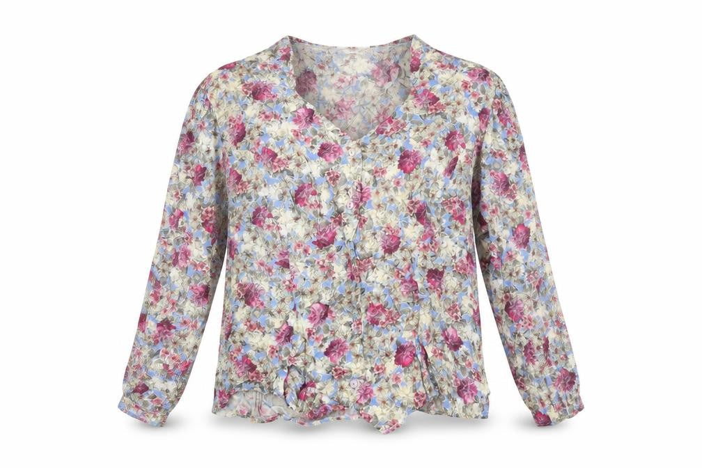Set & Match Womens Multicoloured Floral Viscose Basic Blouse Size 20 V-Neck