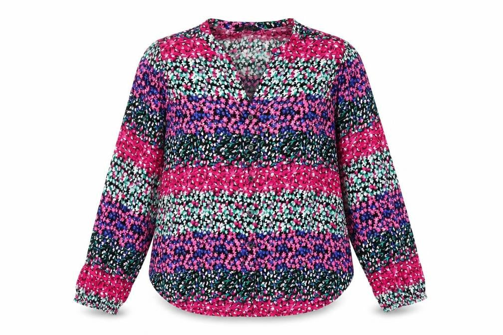 Marks & Spencer Womens Multicoloured Floral Viscose Basic Blouse Size 8 V-Neck