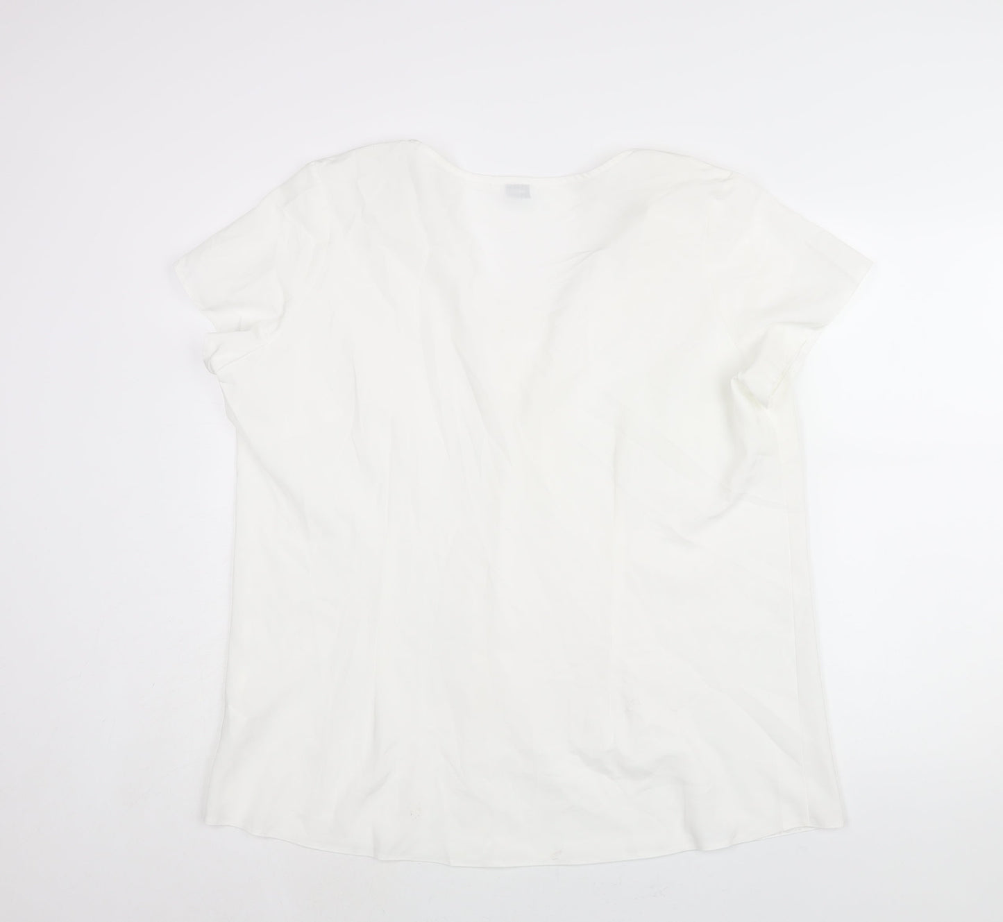Wardrobe Womens White Polyester Basic Blouse Size 22 V-Neck