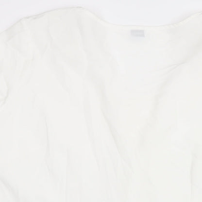 Wardrobe Womens White Polyester Basic Blouse Size 22 V-Neck