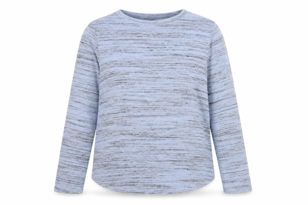 Marks & Spencer Womens Blue Round Neck Geometric Polyester Pullover Jumper Size 12