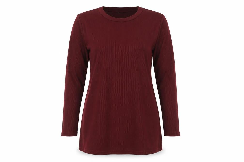 Boohoo Womens Red Polyester Tunic T-Shirt Size 10 Crew Neck