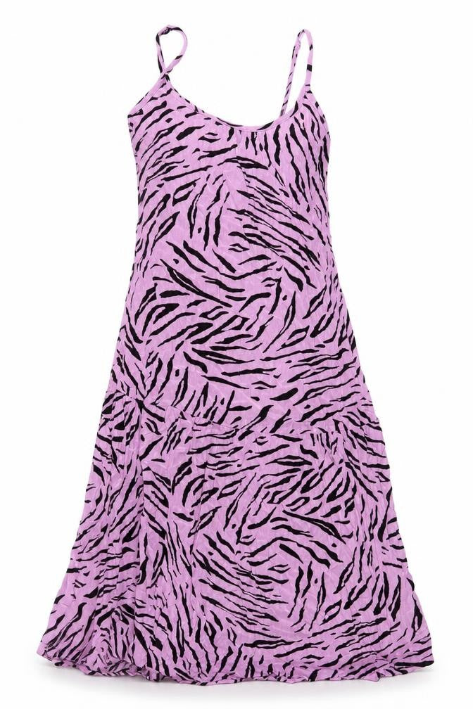 Marks & Spencer Womens Purple Animal Print Viscose A-Line Size 8 V-Neck Pullover