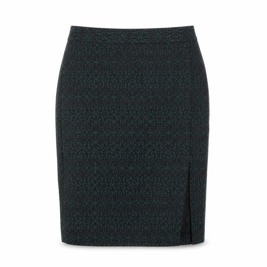 Next Womens Green Fair Isle Viscose A-Line Skirt Size 10 Zip - Side Slit