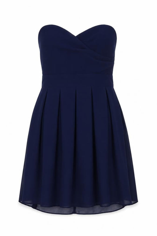 TFNC Womens Blue Polyester Fit & Flare Size XS Sweetheart Zip