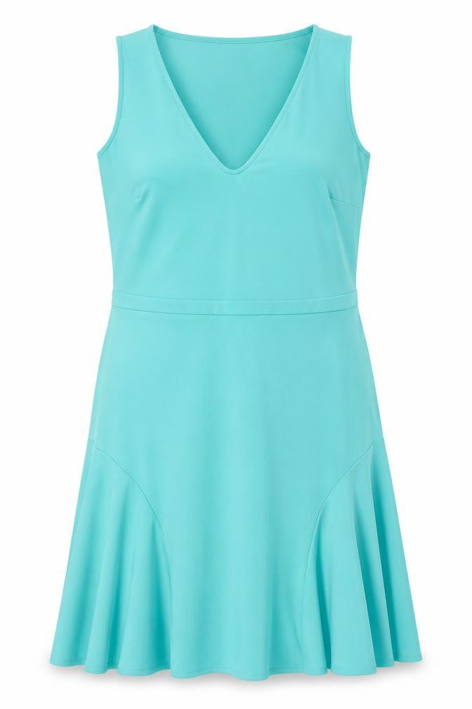 Scarlett B Womens Blue Polyester Fit & Flare Size 18 V-Neck Pullover - Pleated
