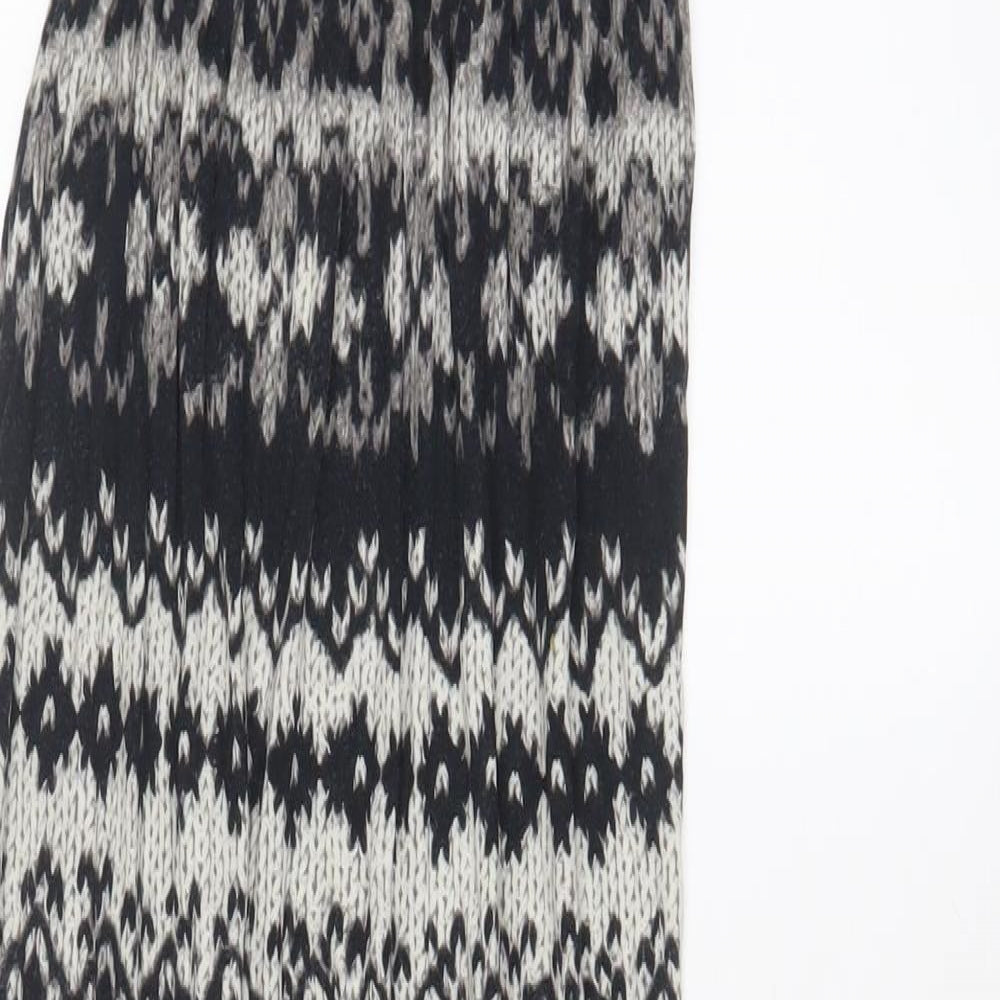 Love Womens Grey Geometric Viscose A-Line Size M Off the Shoulder Pullover - M/L
