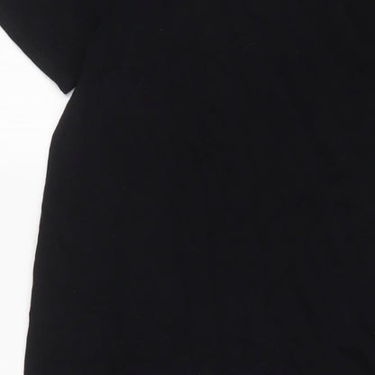 Brand and care label for Roman women’s black viscose sheath, size UK 14, scoop neck pullover - studded