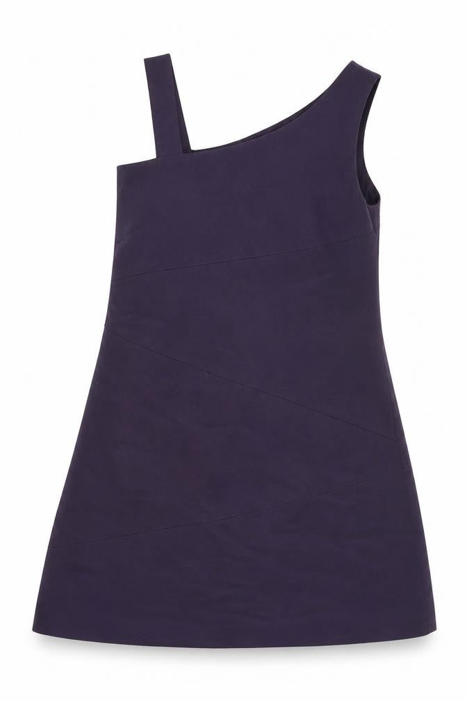 Oasis Womens Purple Polyester A-Line Size 14 One Shoulder Zip