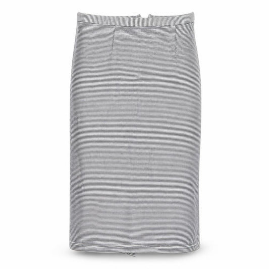 Topshop Womens Blue Striped Cotton A-Line Skirt Size 14 Zip