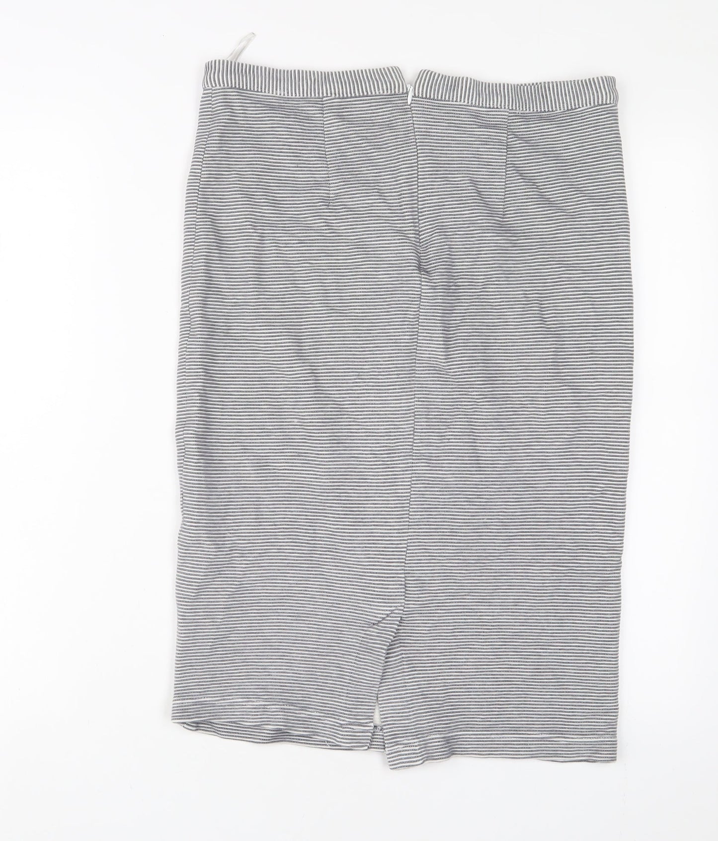Topshop Womens Blue Striped Cotton A-Line Skirt Size 14 Zip