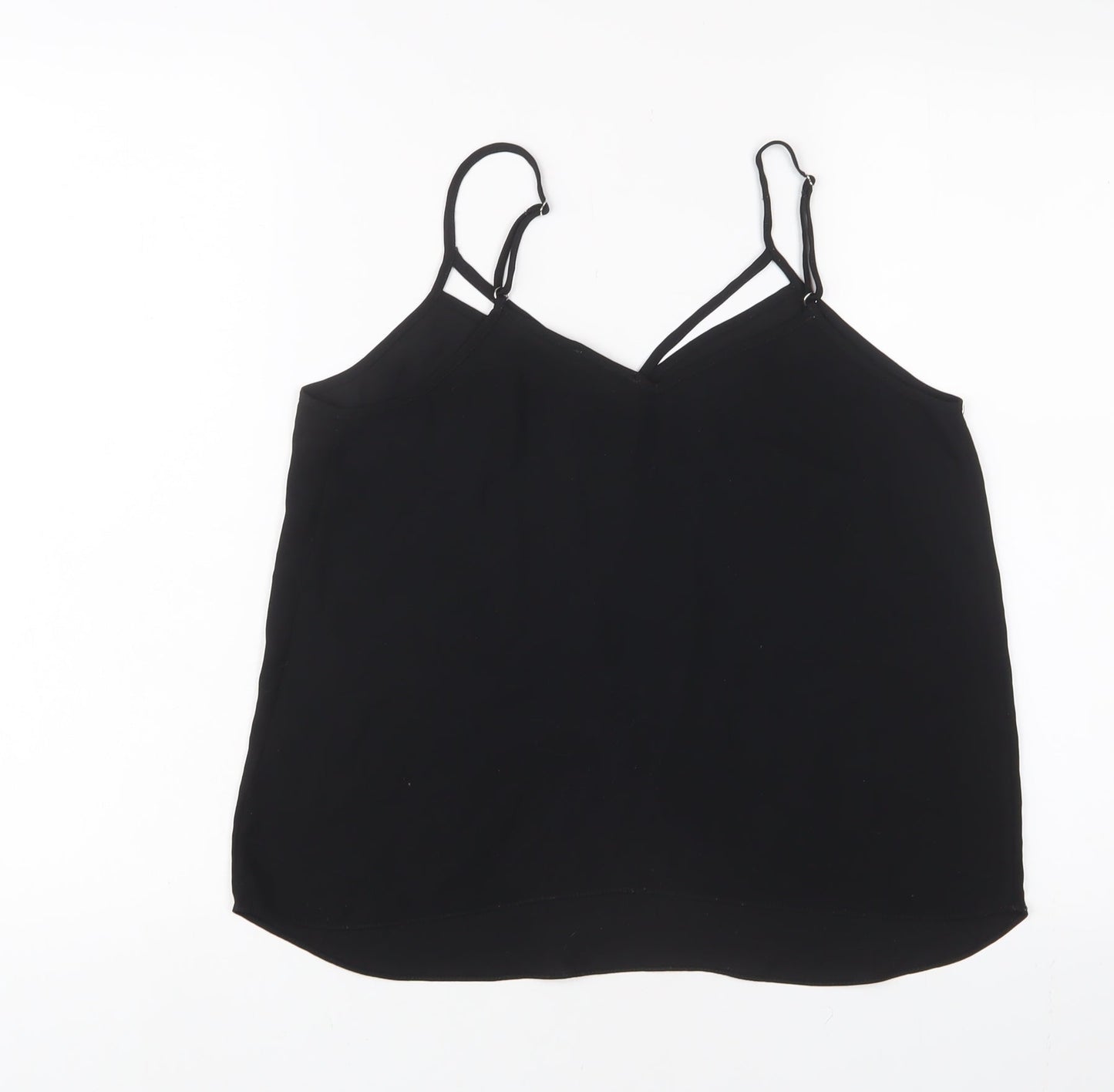 River Island Womens Black Polyester Camisole Tank Size 12 V-Neck