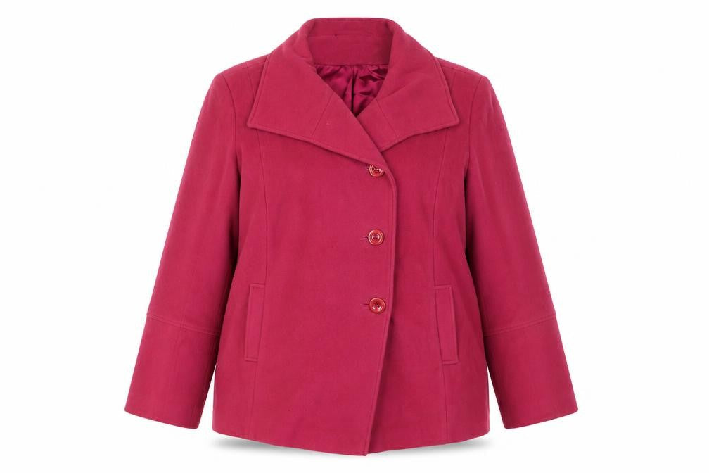 Alex & Co Womens Pink Overcoat Coat Size 18 Button