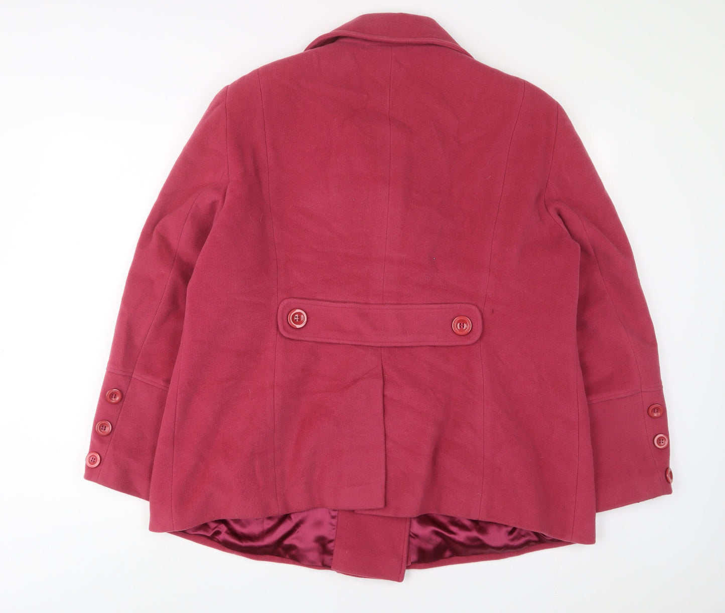 Alex & Co Womens Pink Overcoat Coat Size 18 Button