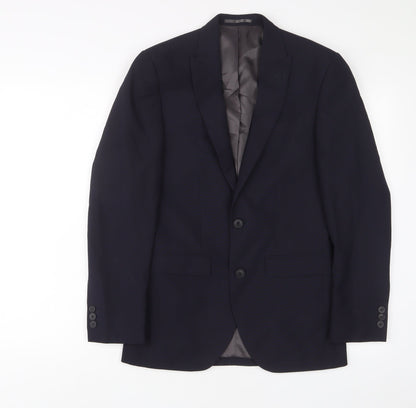 Next Mens Blue Polyester Jacket Suit Jacket Size 34 Regular - Inside Pockets