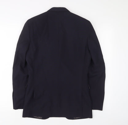 Next Mens Blue Polyester Jacket Suit Jacket Size 34 Regular - Inside Pockets