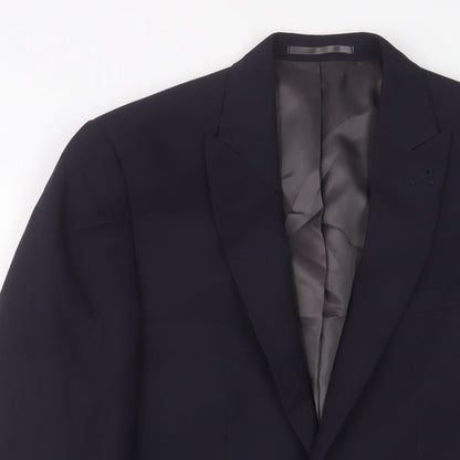 Next Mens Blue Polyester Jacket Suit Jacket Size 34 Regular - Inside Pockets