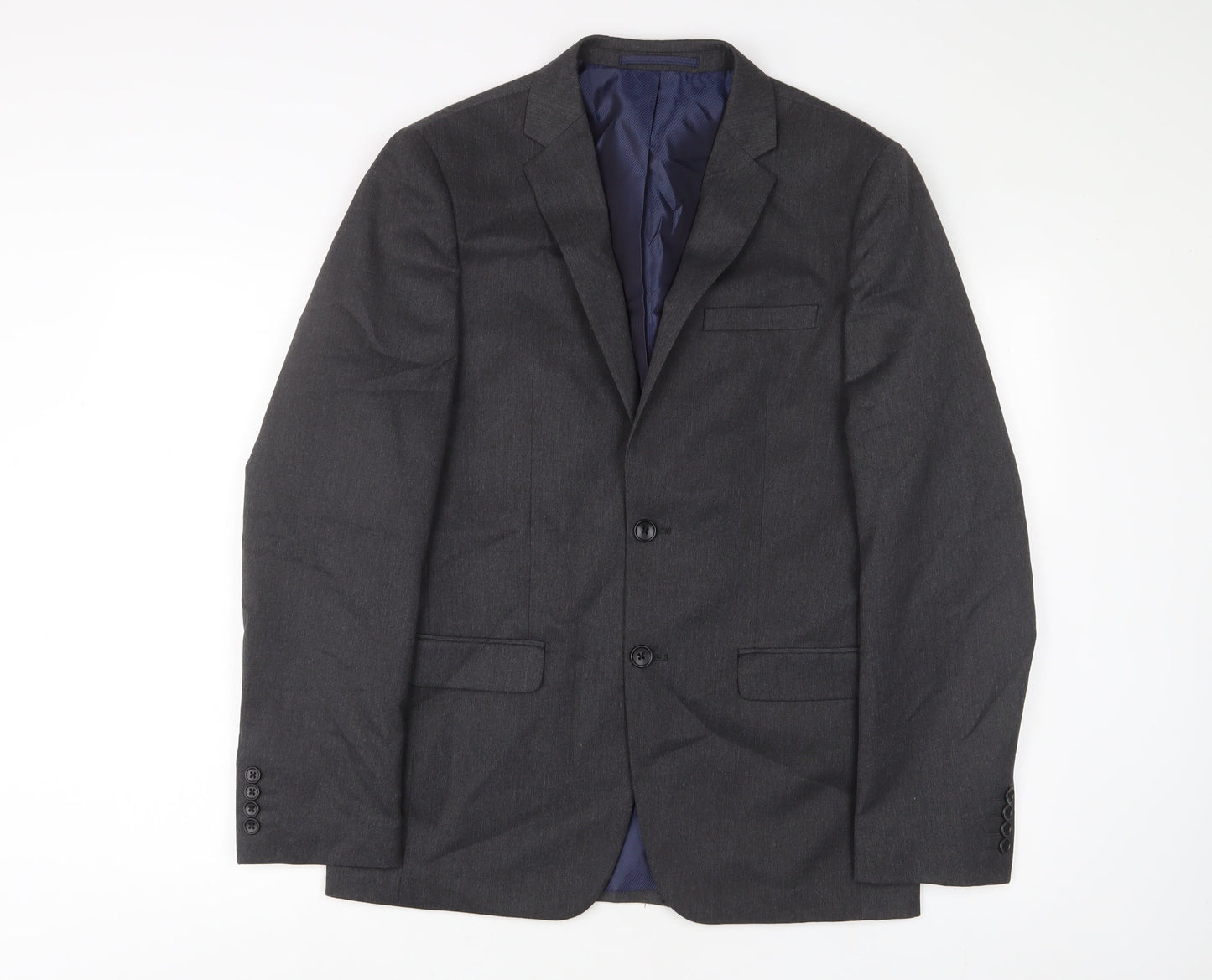 NEXT Mens Grey Polyester Jacket Suit Jacket Size 38 Regular