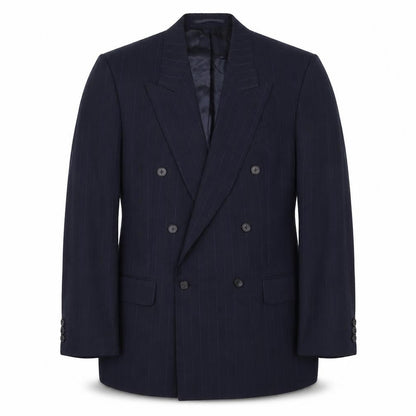 Enzo Verdi Mens Blue Striped Wool Jacket Suit Jacket Size 40 Regular