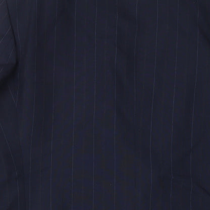 Enzo Verdi Mens Blue Striped Wool Jacket Suit Jacket Size 40 Regular