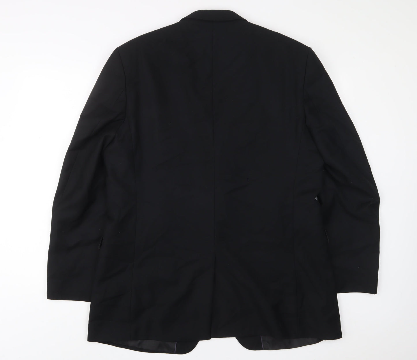 pinstripe Mens Black Polyester Jacket Suit Jacket Size 44 Regular - Inside Pockets