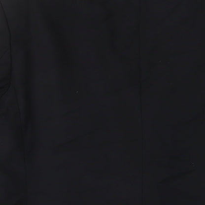 pinstripe Mens Black Polyester Jacket Suit Jacket Size 44 Regular - Inside Pockets