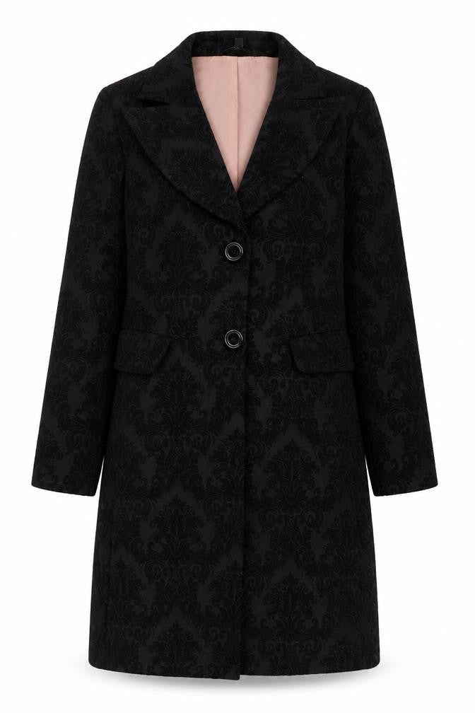 Savida Womens Black Jacket Size 10 Button - Embroidered
