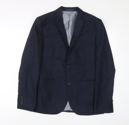 Next Mens Blue Polyester Jacket Suit Jacket Size 40 Regular