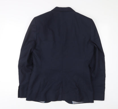 Next Mens Blue Polyester Jacket Suit Jacket Size 40 Regular