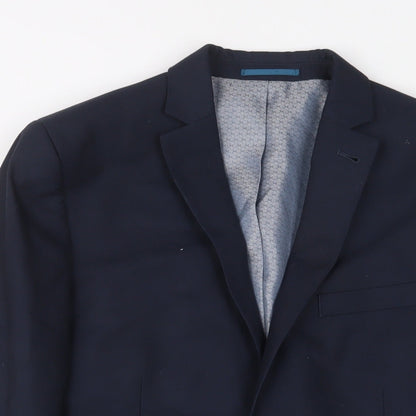 Next Mens Blue Polyester Jacket Suit Jacket Size 40 Regular