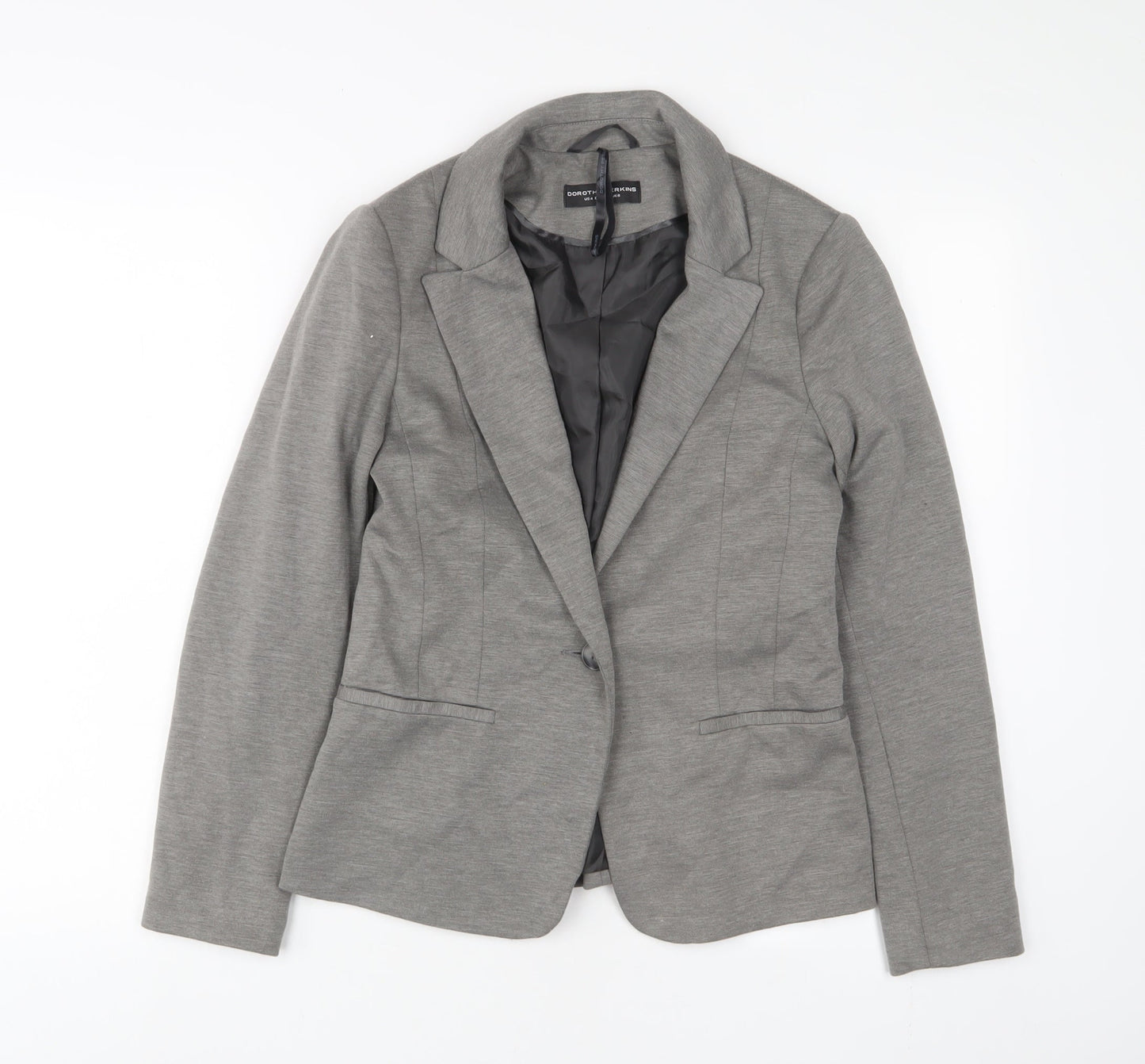 Dorothy Perkins Womens Grey Jacket Blazer Size 8 Button
